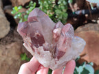 Natural Red Hematoid Quartz Clusters x 4 From Karoi, Zimbabwe - Toprock Gemstones and Minerals 