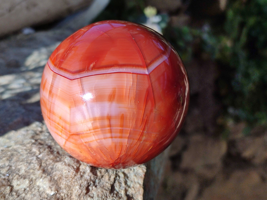 Polished Carnelian Agate Spheres x 3 From Madagascar - Toprock Gemstones and Minerals 