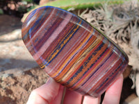 Polished Banded Tiger Iron Jasper Standing Free Forms x 2 From South Africa - Toprock Gemstones and Minerals 