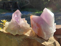Natural Jacaranda Amethyst Quartz Cluster x 3 From Mumbwa, Zambia