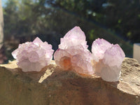 Natural Sunburst Amethyst Spirit Quartz Clusters x 12 From South Africa