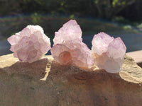 Natural Sunburst Amethyst Spirit Quartz Clusters x 12 From South Africa