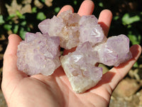 Natural Sunburst Amethyst Spirit Quartz Clusters x 12 From South Africa