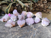 Natural Sunburst Amethyst Spirit Quartz Clusters x 12 From South Africa