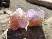 Natural Sunburst Amethyst Spirit Quartz Clusters x 12 From South Africa