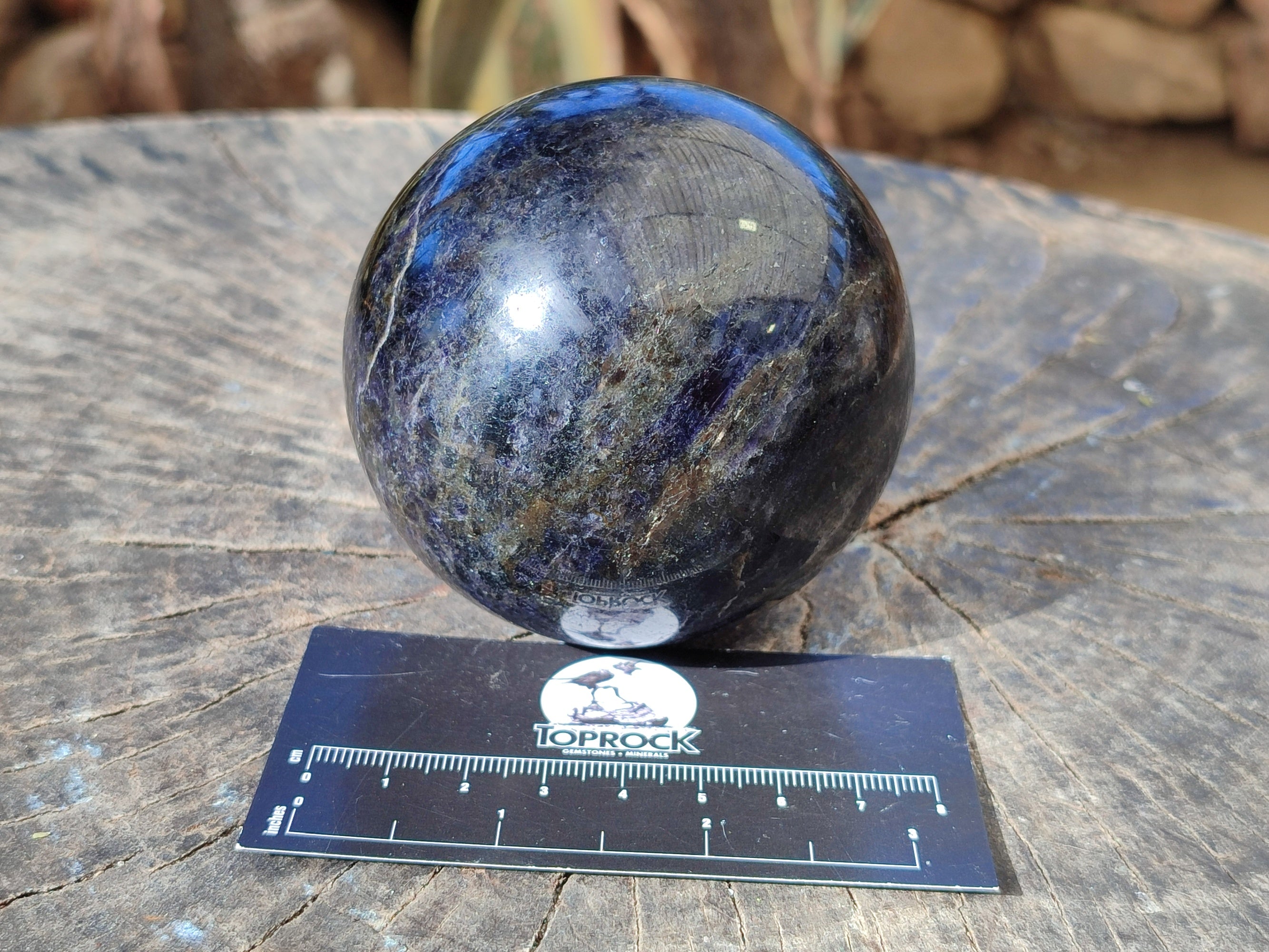 Polished Iolite Spheres x 3 From Ambatofinandrahana, Madagascar - Toprock Gemstones and Minerals 