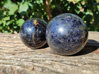 Polished Iolite Spheres x 3 From Ambatofinandrahana, Madagascar