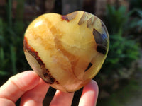 Polished Septerye Hearts x 6 From Mahajanga, Madagascar