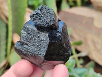 Natural Schorl Black Tourmaline Terminated Crystal Specimens with some Hyalite Opal x 13 From Erongo, Namibia