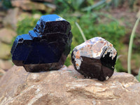 Natural Schorl Black Tourmaline Terminated Crystal Specimens with some Hyalite Opal x 13 From Erongo, Namibia