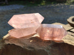Polished Double Terminated Rose Quartz Points x 6 Ambatondrazaka, Madagascar - Toprock Gemstones and Minerals 