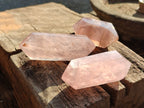Polished Double Terminated Rose Quartz Points x 6 Ambatondrazaka, Madagascar - Toprock Gemstones and Minerals 