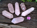 Polished Double Terminated Rose Quartz Points x 6 Ambatondrazaka, Madagascar - Toprock Gemstones and Minerals 
