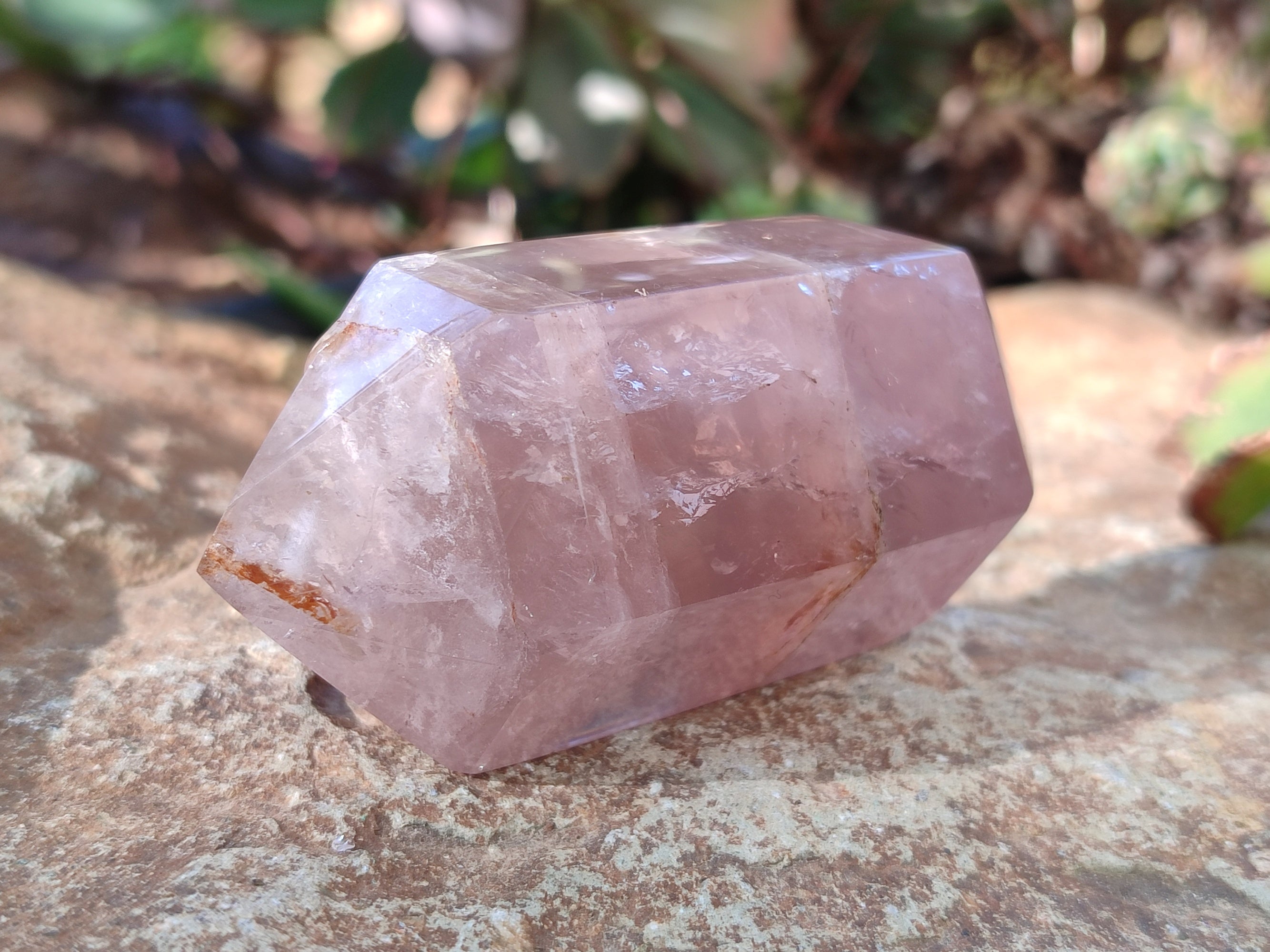 Polished Double Terminated Rose Quartz Points x 6 Ambatondrazaka, Madagascar - Toprock Gemstones and Minerals 