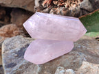 Polished Double Terminated Rose Quartz Points x 6 Ambatondrazaka, Madagascar - Toprock Gemstones and Minerals 