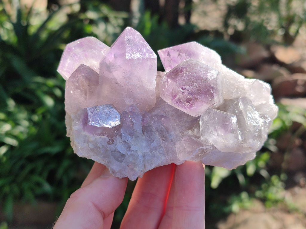 Natural Jacaranda Amethyst Quartz Cluster x 3 From Mumbwa, Zambia - Toprock Gemstones and Minerals 
