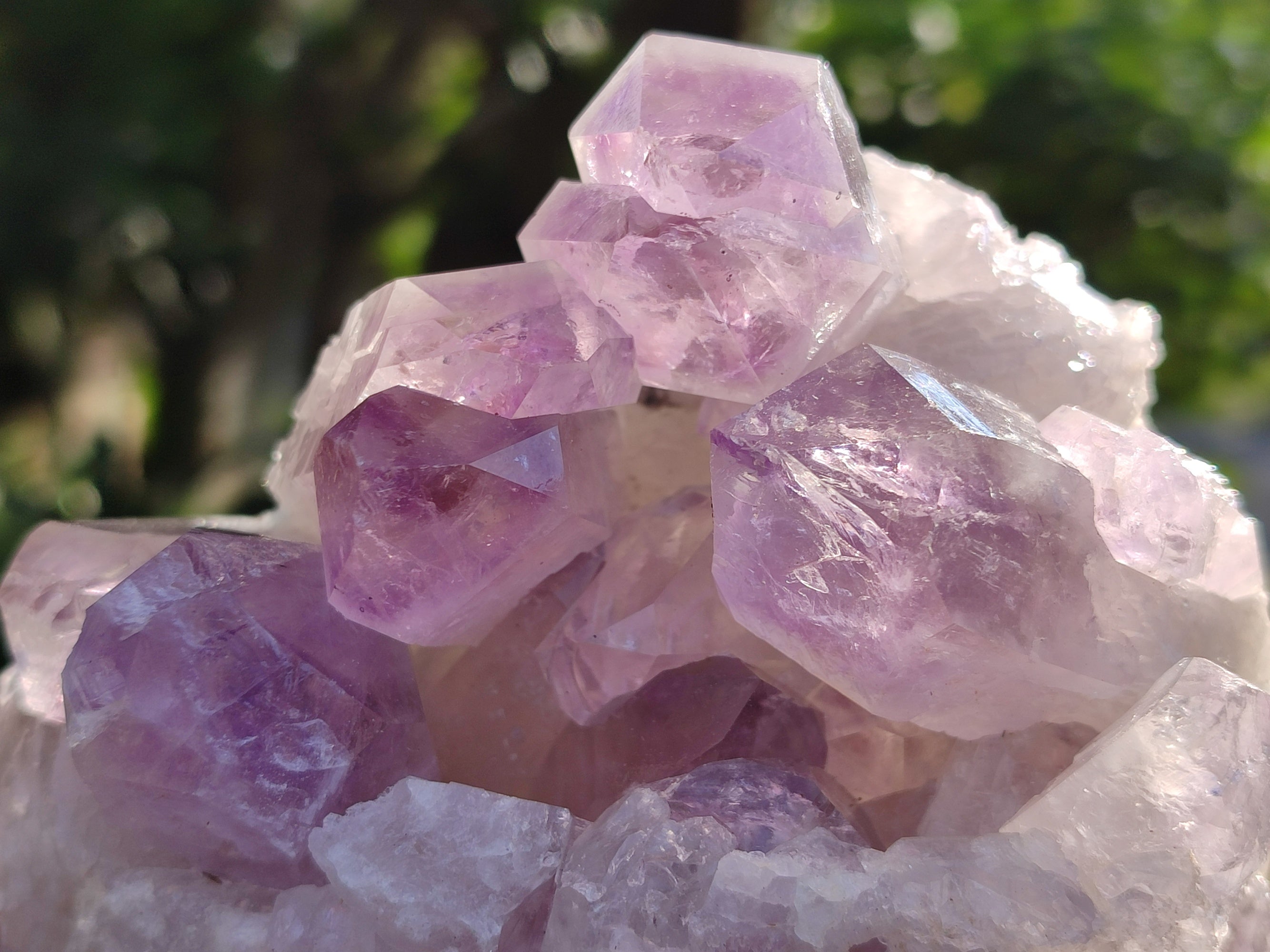 Natural Jacaranda Amethyst Quartz Cluster x 3 From Mumbwa, Zambia - Toprock Gemstones and Minerals 