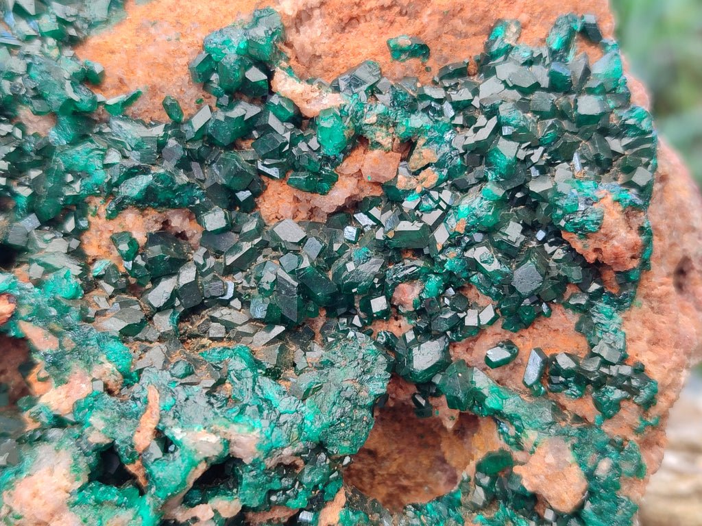 Natural Large Dioptase On Dolomite Cabinet Specimen x 1 From Mashamba East Mine, Congo - Toprock Gemstones and Minerals 