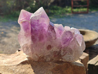 Natural Jacaranda Amethyst Quartz Cluster x 2 From Mumbwa, Zambia - Toprock Gemstones and Minerals 