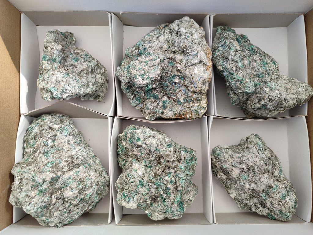 Natural Emerald Mica In Matrix Cobbed Specimens x 6 From Mutoko, Zimbabwe - Toprock Gemstones and Minerals 