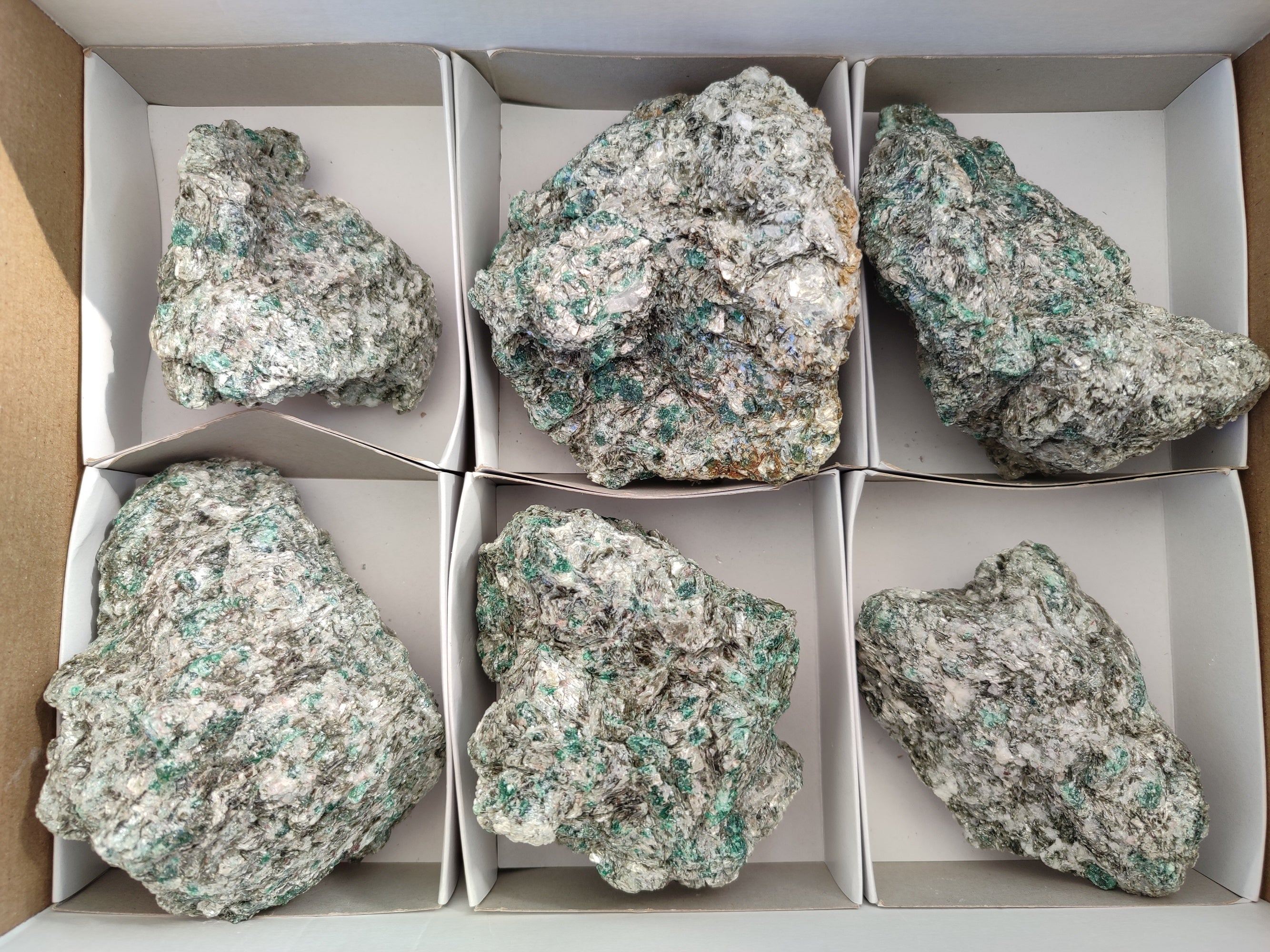 Natural Emerald Mica In Matrix Cobbed Specimens x 6 From Mutoko, Zimbabwe - Toprock Gemstones and Minerals 