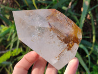 Polished Green Chlorite "Moss" Quartz and Golden Window Quartz Crystals x 4 From Madagascar - Toprock Gemstones and Minerals 