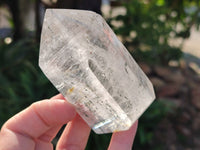 Polished Green Chlorite "Moss" Quartz and Golden Window Quartz Crystals x 4 From Madagascar - Toprock Gemstones and Minerals 