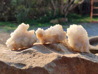 Natural Drusy Quartz and Drusy Quartz Coated Calcite Pseudomorph Crystals x 20 From Lesotho - Toprock Gemstones and Minerals 