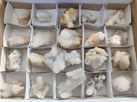 Natural Drusy Quartz and Drusy Quartz Coated Calcite Pseudomorph Crystals x 20 From Lesotho - Toprock Gemstones and Minerals 