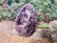 Polished Chevron Amethyst Standing Free Form x 1 From Ankazobe, Madagascar - Toprock Gemstones and Minerals 