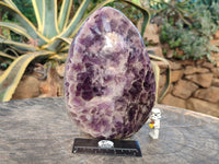 Polished Chevron Amethyst Standing Free Form x 1 From Ankazobe, Madagascar - Toprock Gemstones and Minerals 