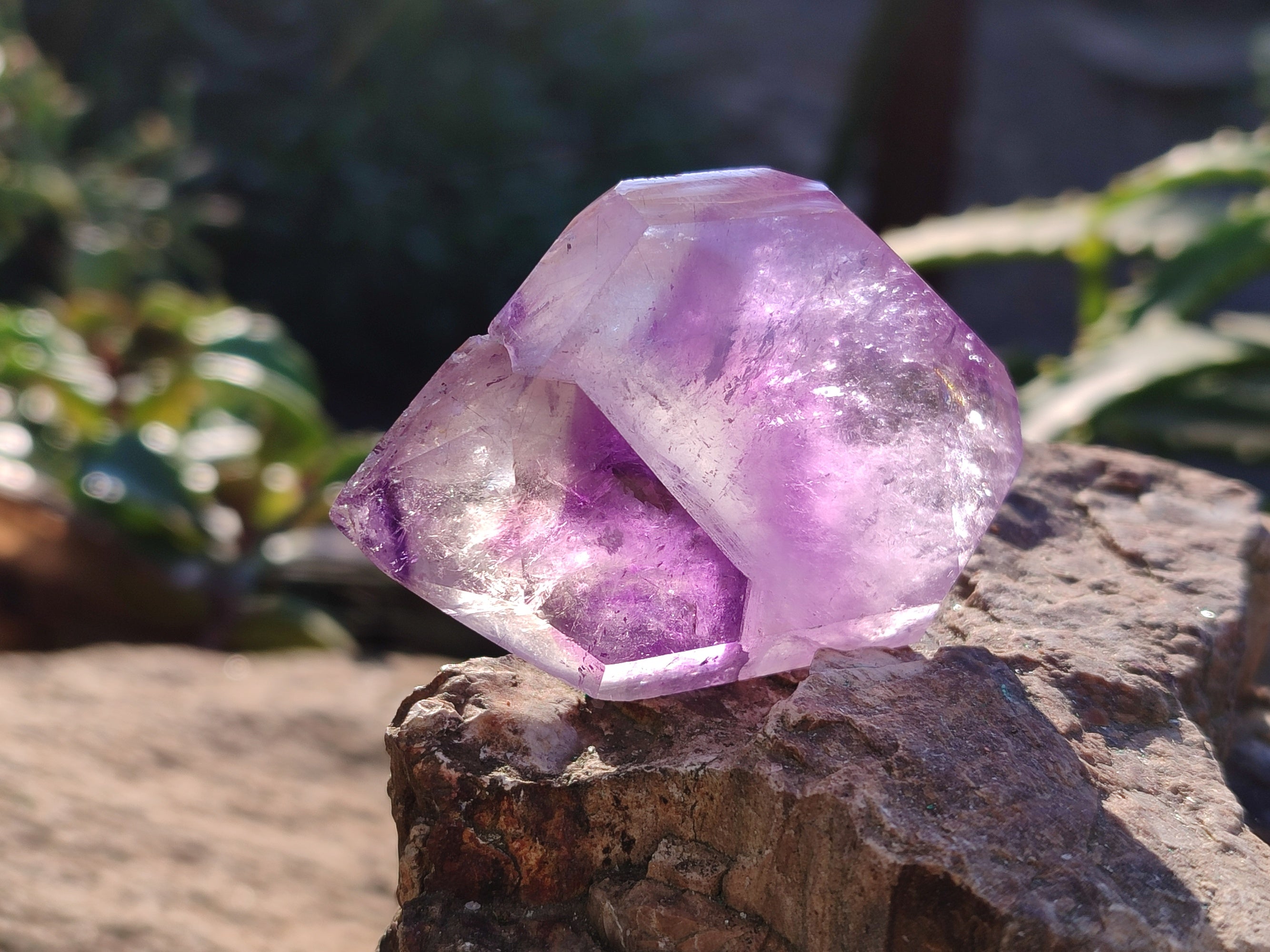 Polished Window Amethyst Quartz Points x 6 From Akansobe, Madagascar - Toprock Gemstones and Minerals 