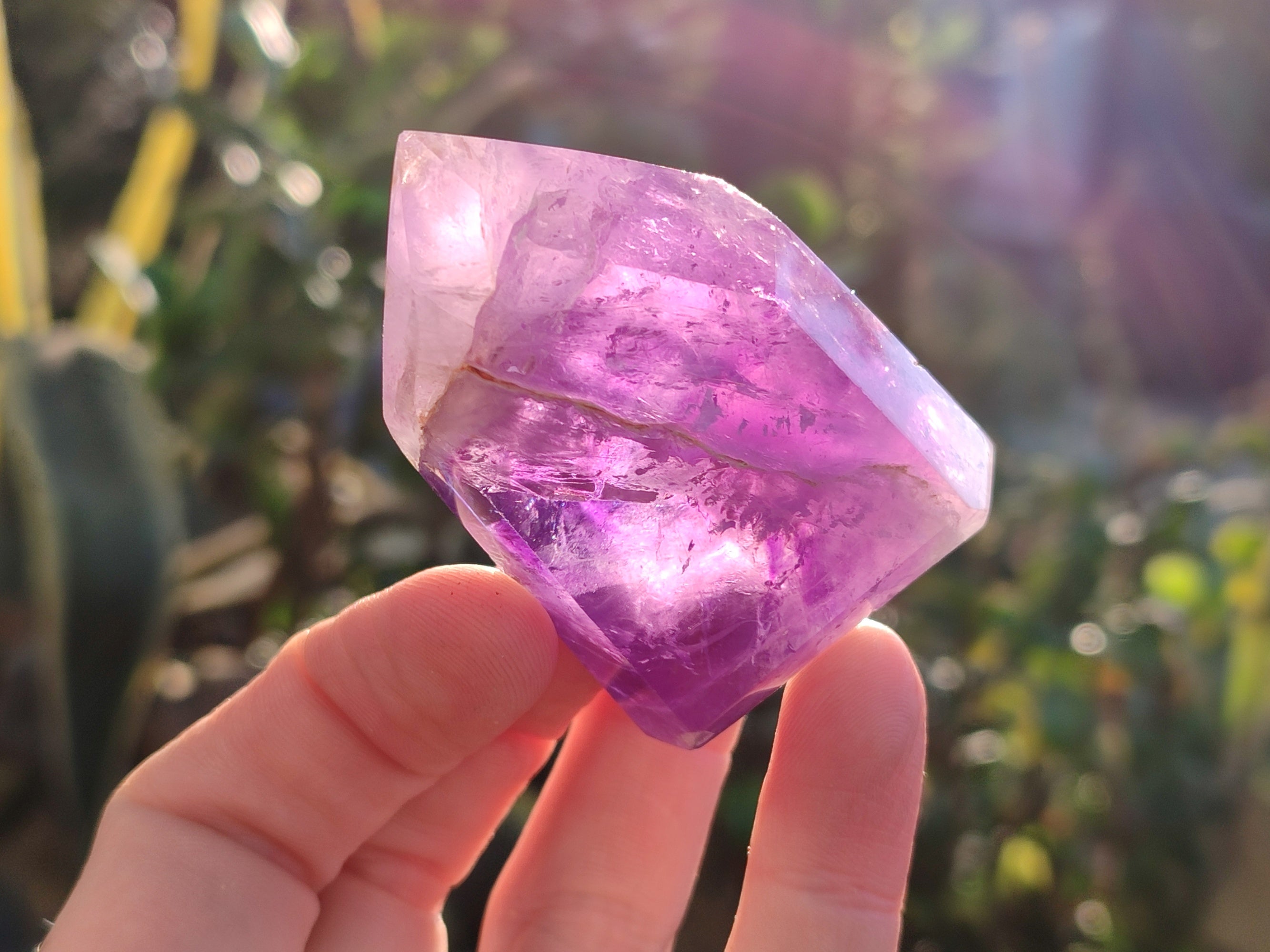 Polished Window Amethyst Quartz Points x 6 From Akansobe, Madagascar - Toprock Gemstones and Minerals 