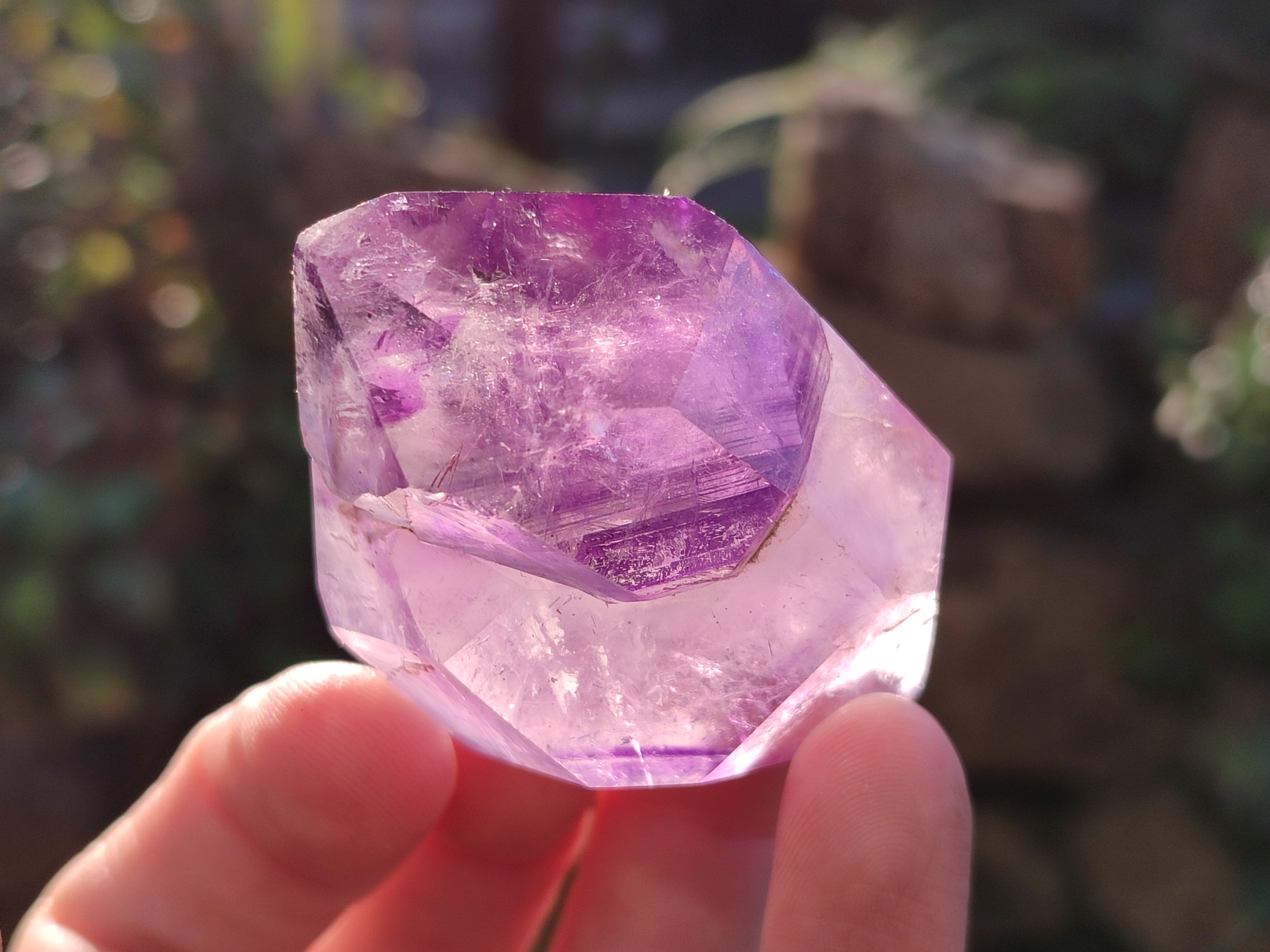 Polished Window Amethyst Quartz Points x 6 From Akansobe, Madagascar - Toprock Gemstones and Minerals 