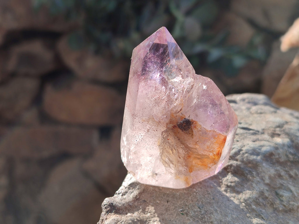 Polished Window Amethyst Quartz Points x 6 From Akansobe, Madagascar - Toprock Gemstones and Minerals 