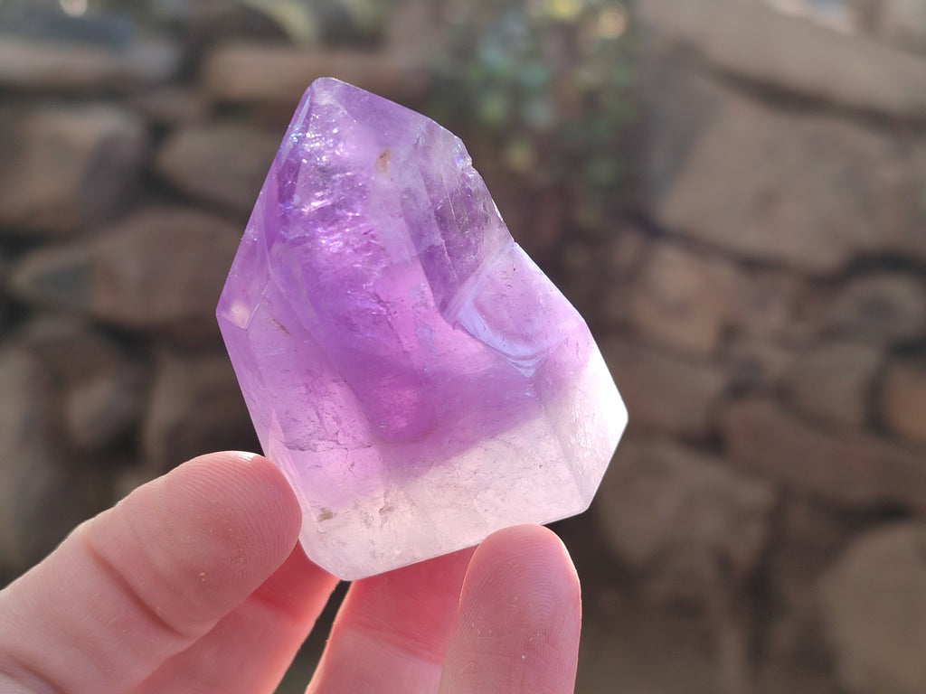 Polished Window Amethyst Quartz Points x 6 From Akansobe, Madagascar - Toprock Gemstones and Minerals 