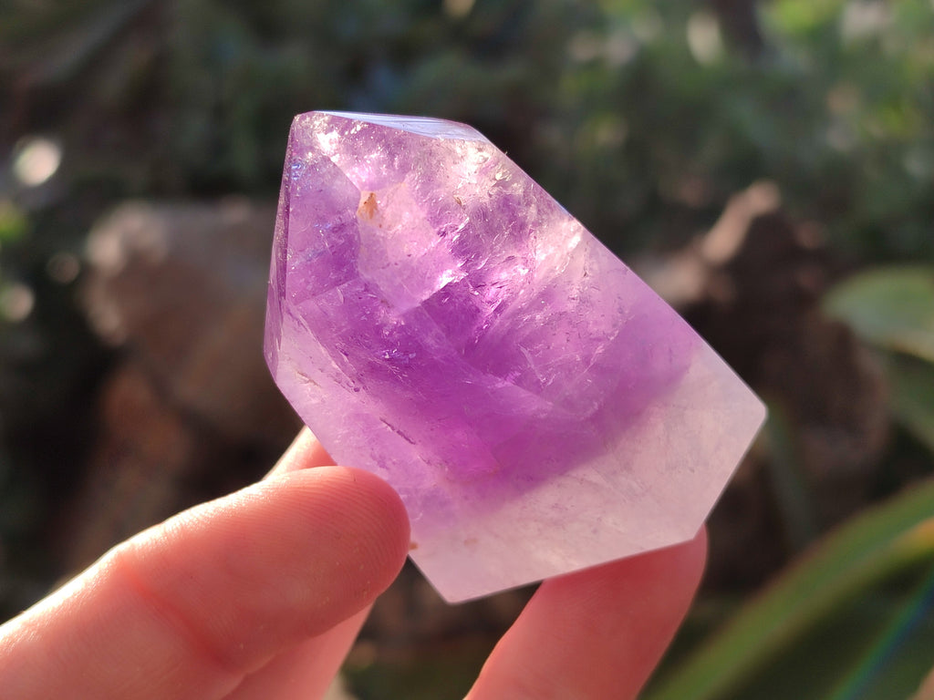 Polished Window Amethyst Quartz Points x 6 From Akansobe, Madagascar - Toprock Gemstones and Minerals 