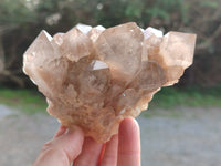 Natural Smokey Phantom Quartz Clusters x 3 From Luena, Congo