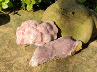 Natural Extremely Rare Collectable Rhodocalcite Specimens x 2 From Congo - Toprock Gemstones and Minerals 