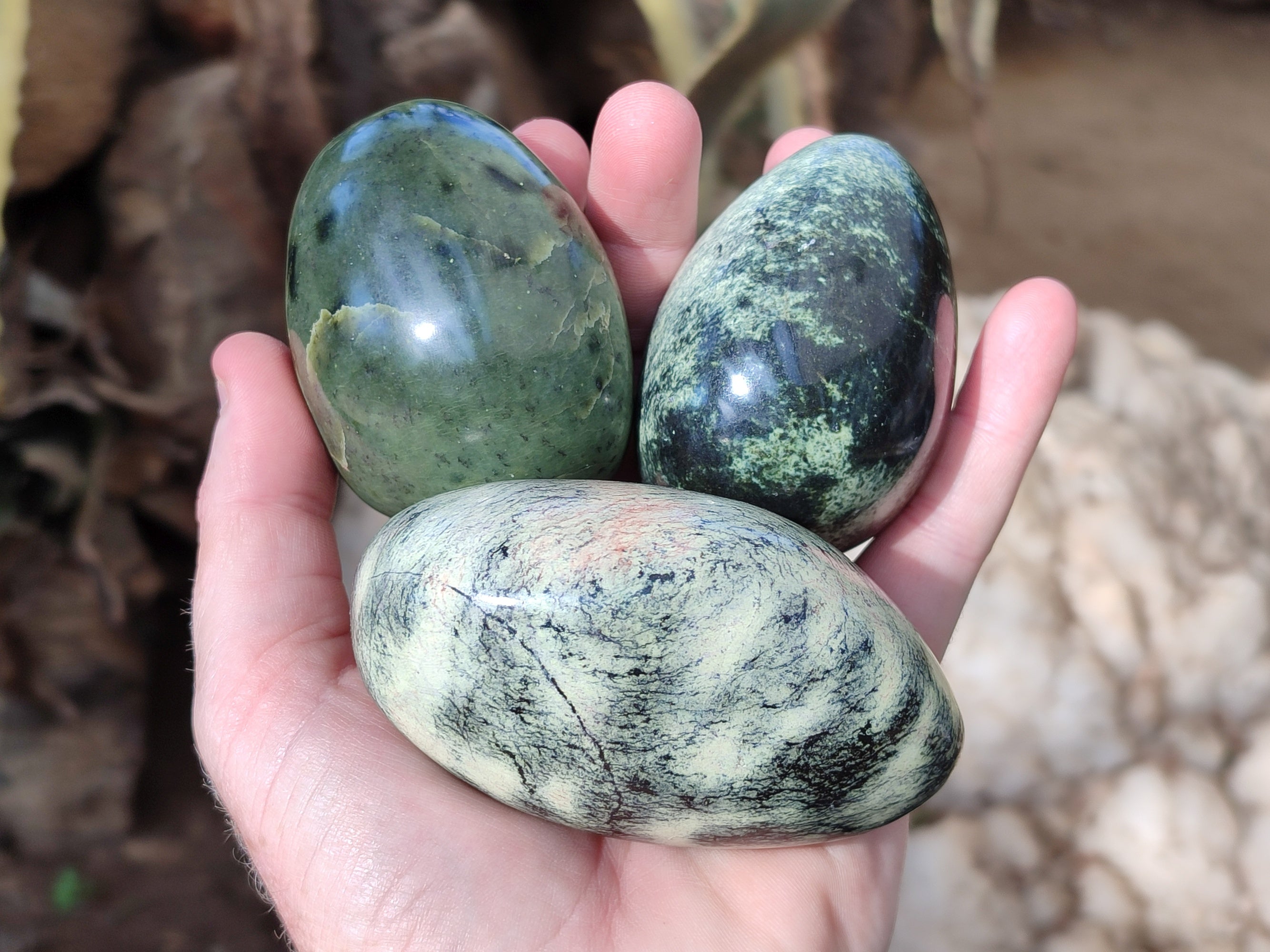 Polished Leopard Stone Standing Free Forms and Free Forms x 6 From Zimbabwe - Toprock Gemstones and Minerals 