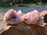 Natural Sunburst Amethyst Spirit Quartz Clusters x 2 From South Africa - Toprock Gemstones and Minerals 