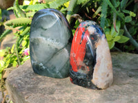 Polished Bloodstone Standing Free Forms x 2 From Swaziland