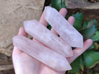 Polished Double Terminated Rose Quartz Points x 6 Ambatondrazaka, Madagascar - Toprock Gemstones and Minerals 