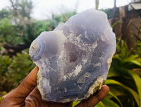Natural Blue Lace Agate Geode Specimens x 4 From Nsanje, Malawi - Toprock Gemstones and Minerals 