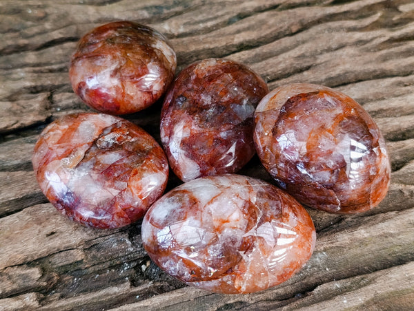 Polished Red Hematoid Quartz Palm Stones x 12 From Madagascar - Toprock Gemstones and Minerals 