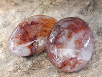 Polished Red Hematoid Quartz Palm Stones x 12 From Madagascar - Toprock Gemstones and Minerals 