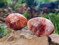 Polished Red Hematoid Quartz Palm Stones x 12 From Madagascar - Toprock Gemstones and Minerals 