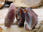 Polished On One Side Red Sashe River Agate Nodules x 24 From Zimbabwe - Toprock Gemstones and Minerals 