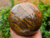 Polished XL Golden River Tigers Eye Sphere x 1 From Prieska, South Africa