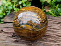 Polished XL Golden River Tigers Eye Sphere x 1 From Prieska, South Africa